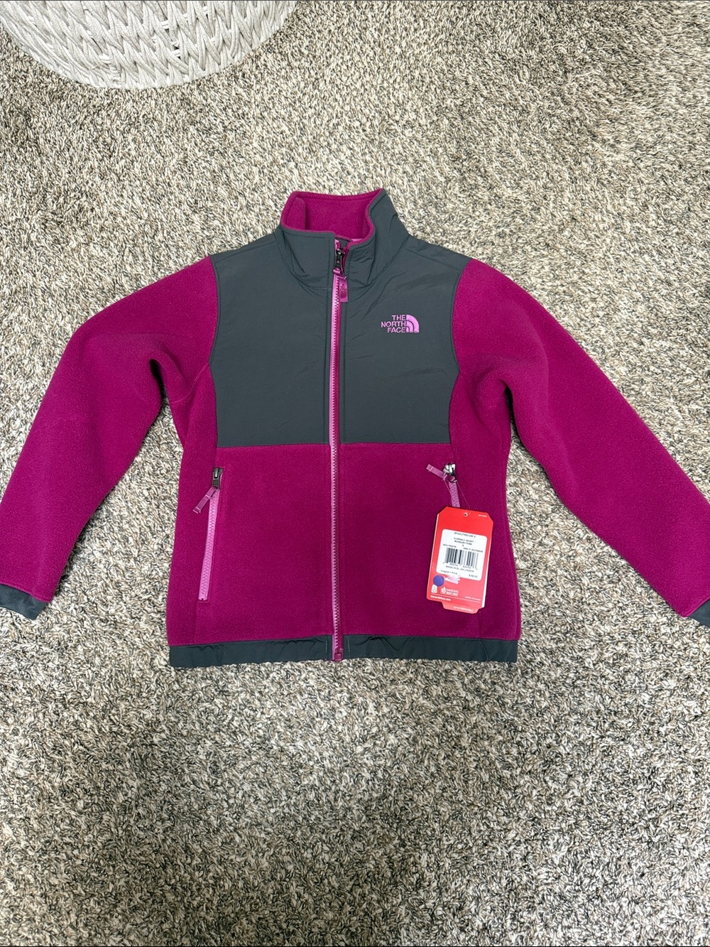 The North Face Kids' Magenta & Charcoal Fleece Jacket